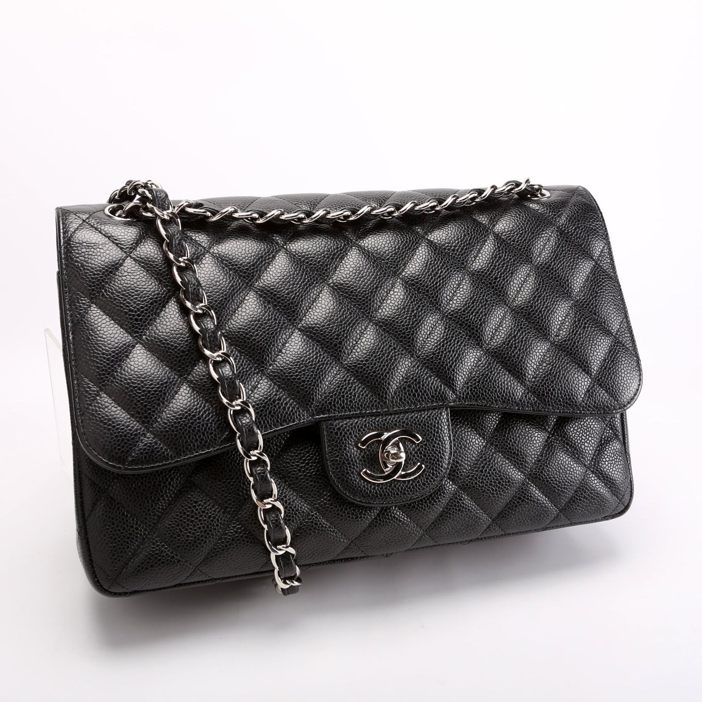 Chanel Classic Flap Jumbo Caviar Black/Silver Bag