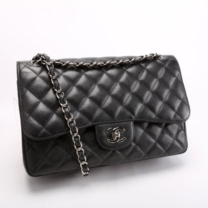 Chanel Classic Flap Jumbo Caviar Black/Silver Bag