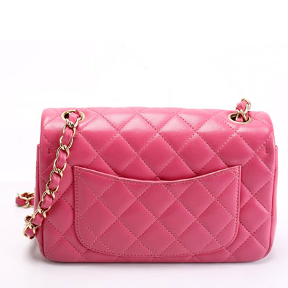 Chanel Classic Flap Mini Rectangle Lambskin 17M Pink Bag