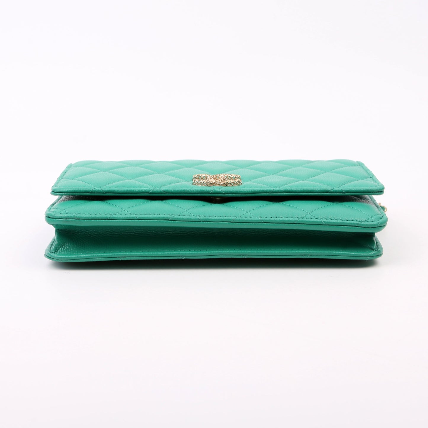 Chanel WOC Classic Quilted Caviar RFID Green Bag