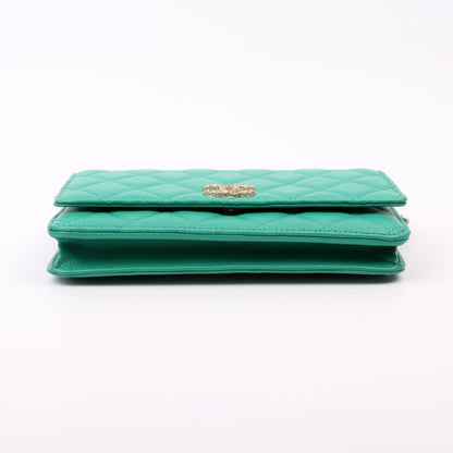 Chanel WOC Classic Quilted Caviar RFID Green Bag