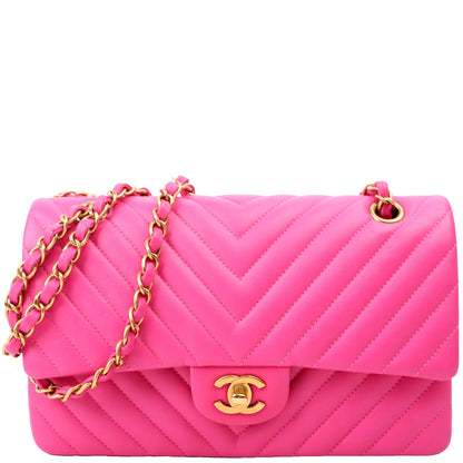 Chanel Classic Flap Medium Chevron Lambskin 21M Pink Bag
