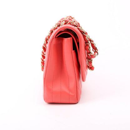 Chanel Classic Flap Medium Chevron Lambskin 27M Salmon Bag