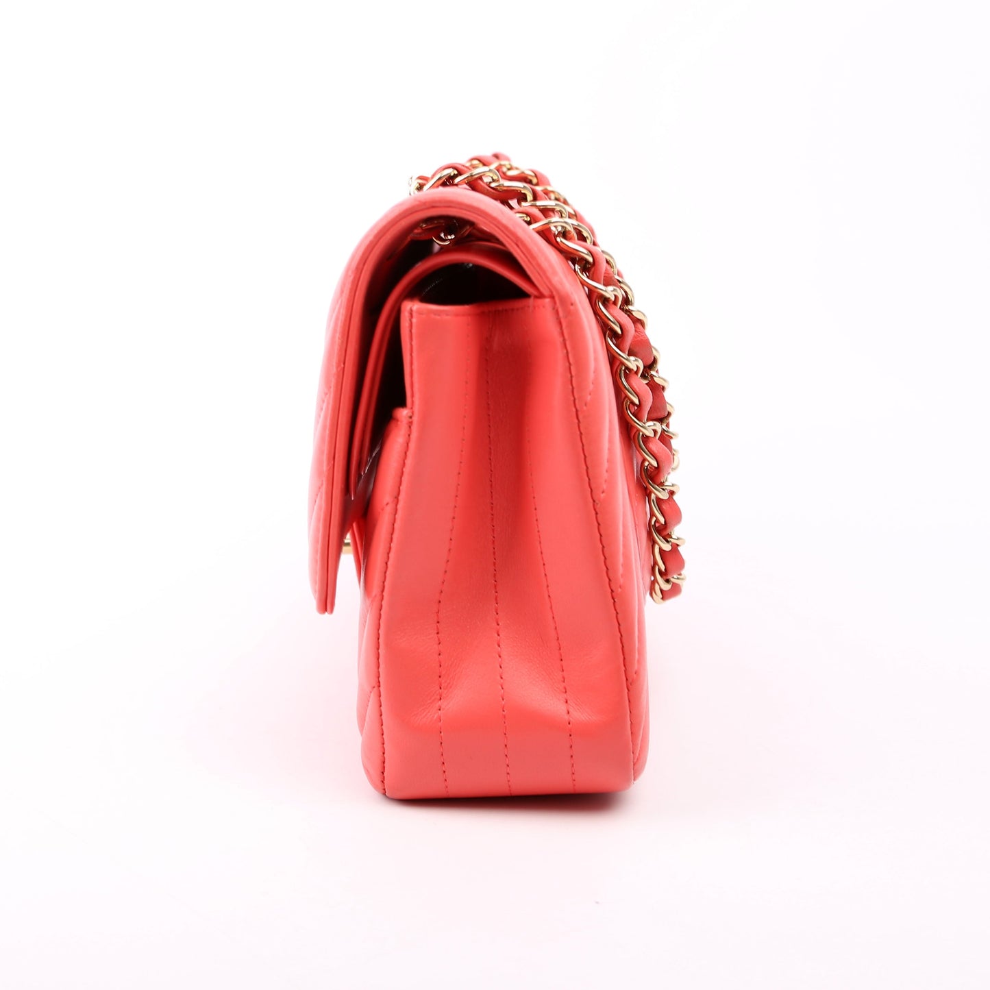 Chanel Classic Flap Medium Chevron Lambskin 27M Salmon Bag