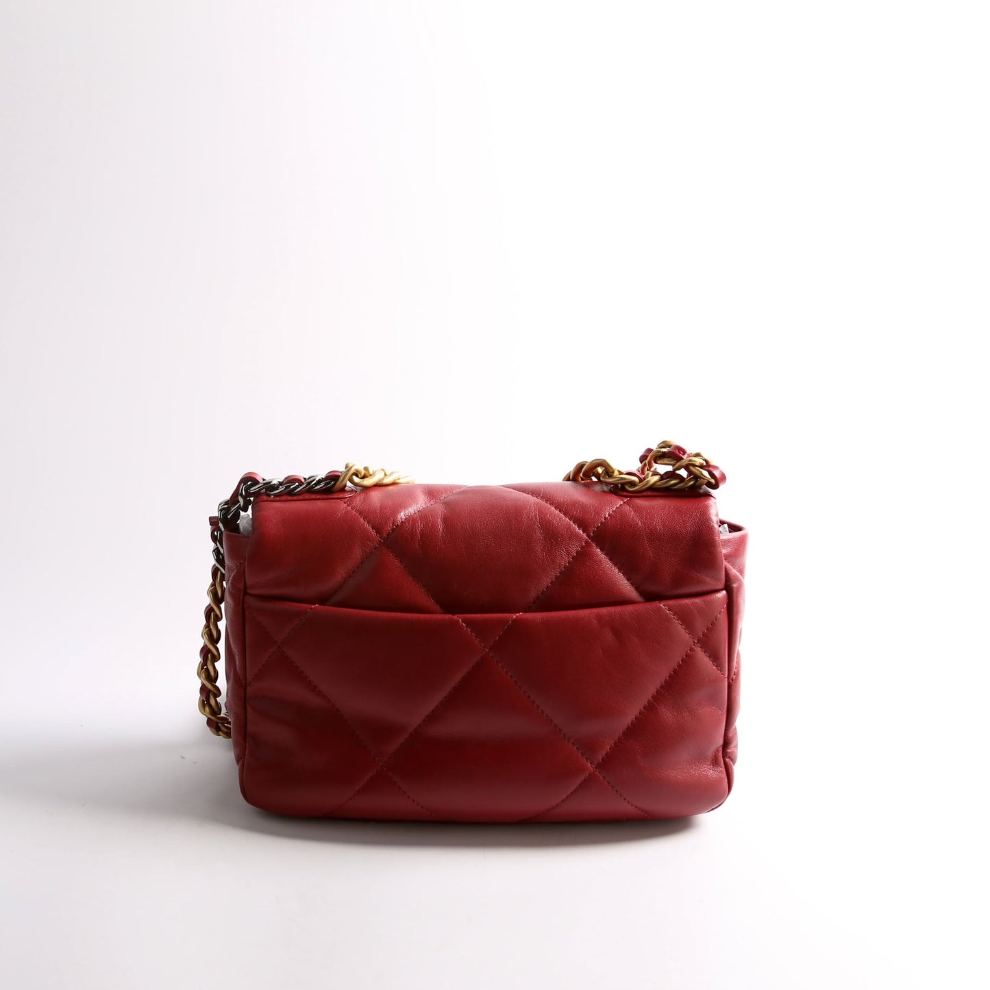 Chanel Quilted Goatskin 19 Medium Flap 30M Red Bag