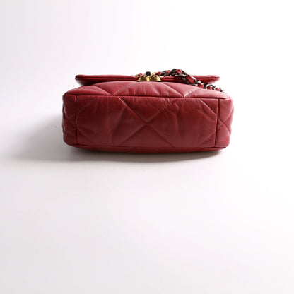 Chanel Quilted Goatskin 19 Medium Flap 30M Red Bag
