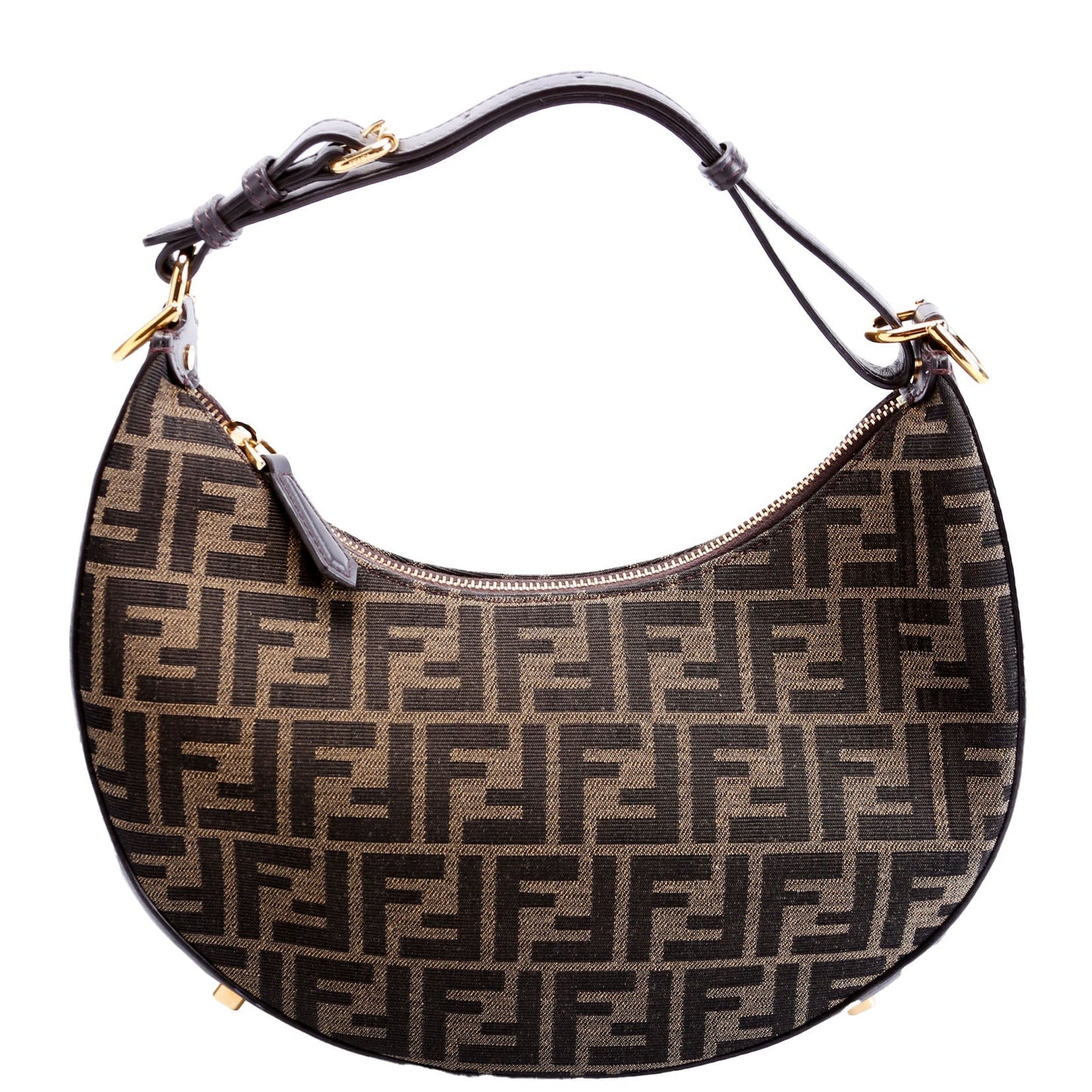 Fendi 8BR798graphy Small Zucca Hobo Brown Bag