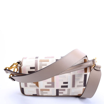 Fendi 8BR600 FF Jacquarduette Taupe/Multicolor Bag