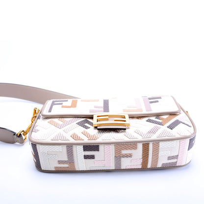 Fendi 8BR600 FF Jacquarduette Taupe/Multicolor Bag