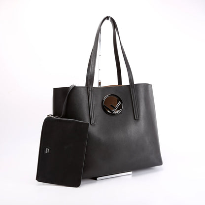 Fendi 8BH348 F Logo Shopper Black Bag