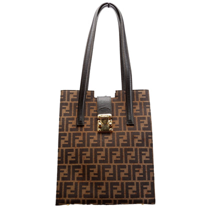 Fendi FF Zucca Vertical Tote Vintage Brown/Black Bag