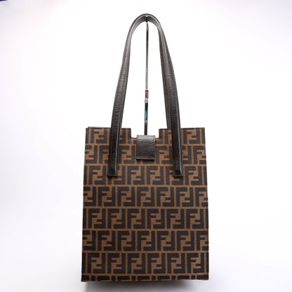 Fendi FF Zucca Vertical Tote Vintage Brown/Black Bag