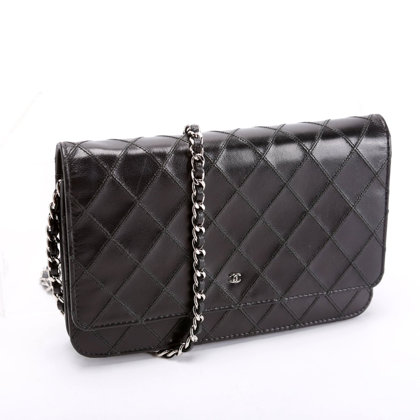 Chanel Diamond Stitch Quilted Lambskin WOC 14M Black Bag