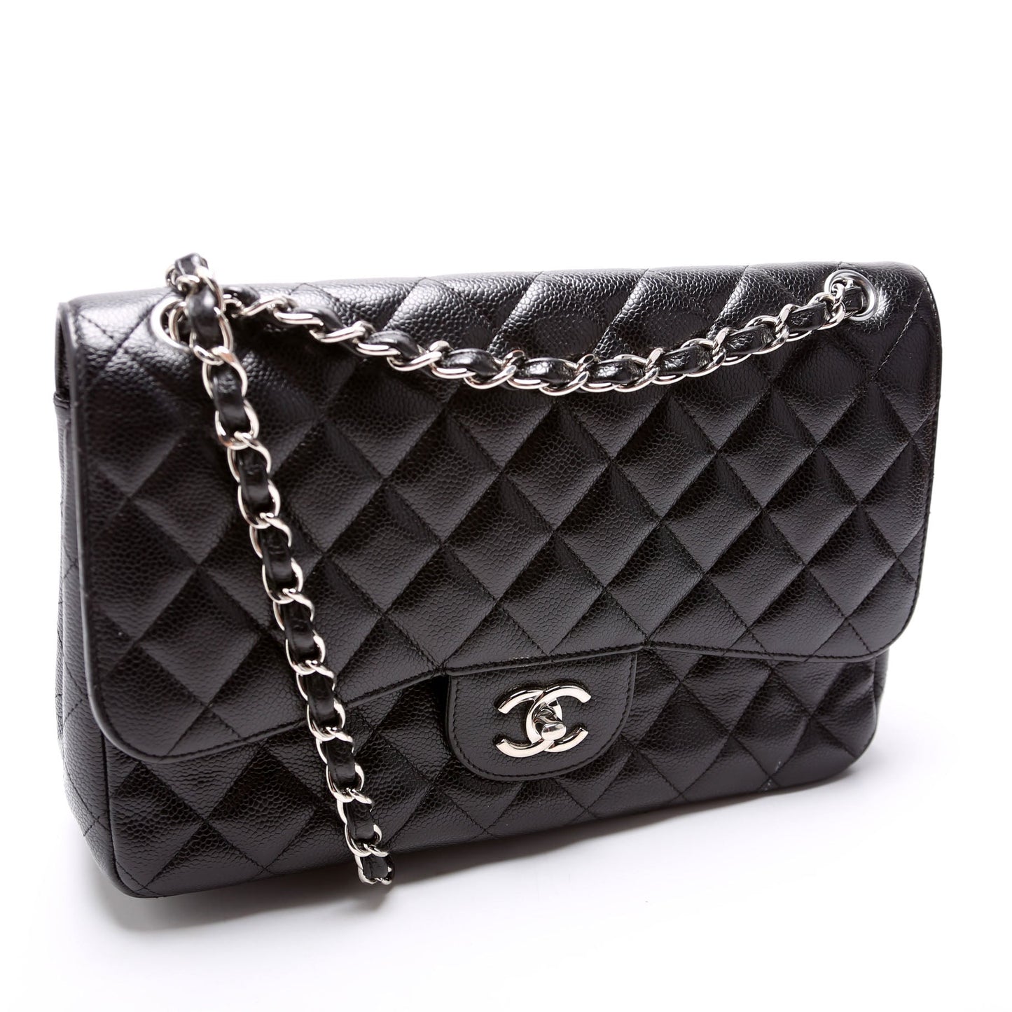 Chanel Classic Flap Jumbo Caviar 21-24M Black Bag