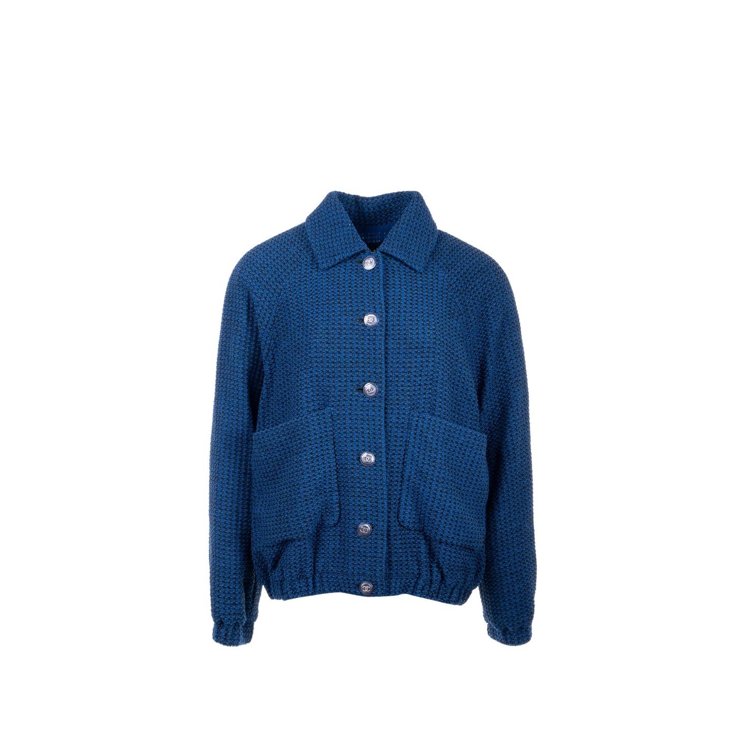 Chanel size 40 22P Blouson jacket cotton/wool/polyamide dark blue