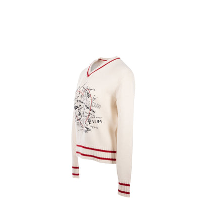 Dior Size 38 Love Knit Sweater Cashmere White