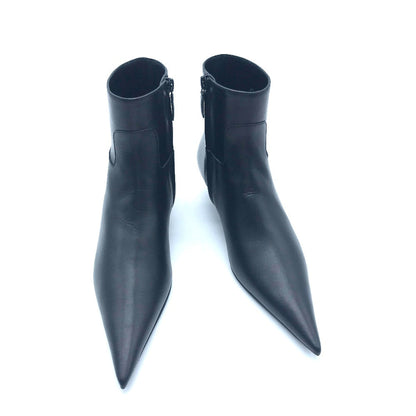 BALENCIAGA boots 531751 leather black basic Pointed toe Women 35