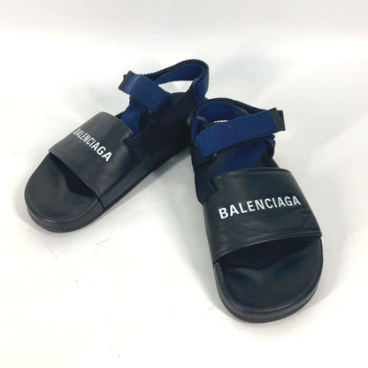 BALENCIAGA Sandals 506348 leather black Shoes shoes Velcro strap sandals mens 41