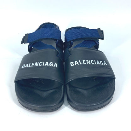 BALENCIAGA Sandals 506348 leather black Shoes shoes Velcro strap sandals mens 41