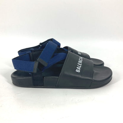 BALENCIAGA Sandals 506348 leather black Shoes shoes Velcro strap sandals mens 41