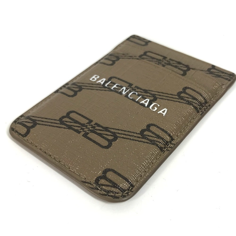 BALENCIAGA Card Case 675835 leather Brown logo magsafe Magsafe unisex(Unisex)