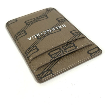 BALENCIAGA Card Case 675835 leather Brown logo magsafe Magsafe unisex(Unisex)