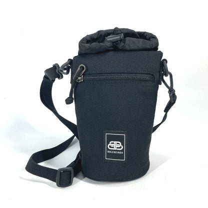 BALENCIAGA Shoulder Bag 618193 Nylon / leather black Bottle Holder Drawstring Bag logo