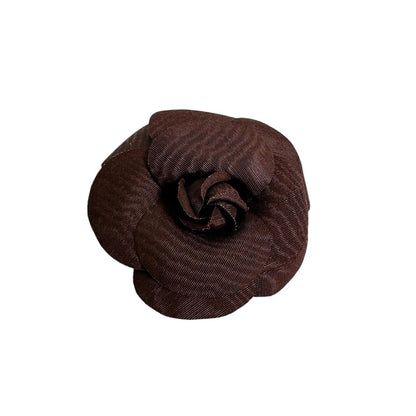 CHANEL Brooch polyester Brown Camelia