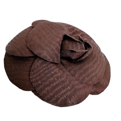 CHANEL Brooch polyester Brown Camelia