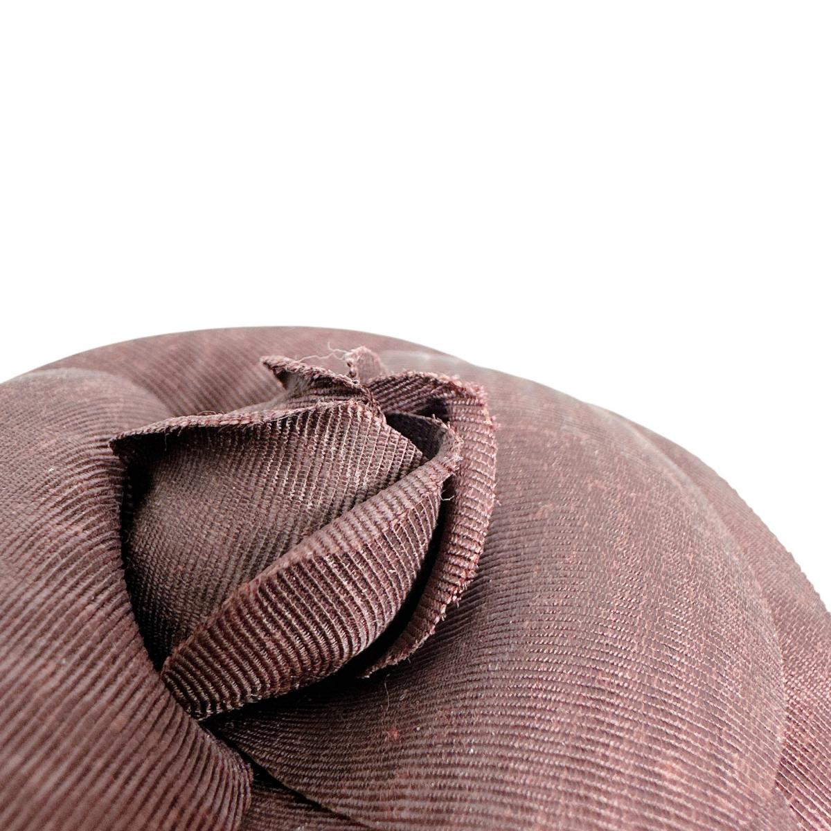 CHANEL Brooch polyester Brown Camelia