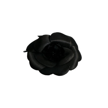 CHANEL Brooch Nylon black Camelia