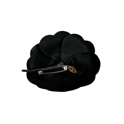 CHANEL Brooch Nylon black Camelia