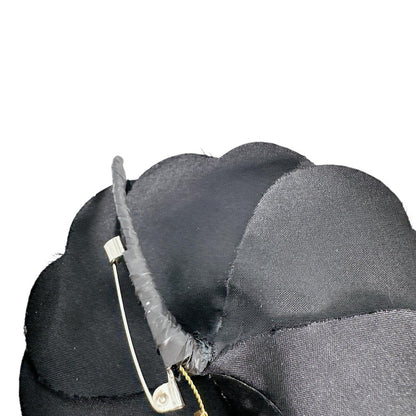 CHANEL Brooch Nylon black Camelia