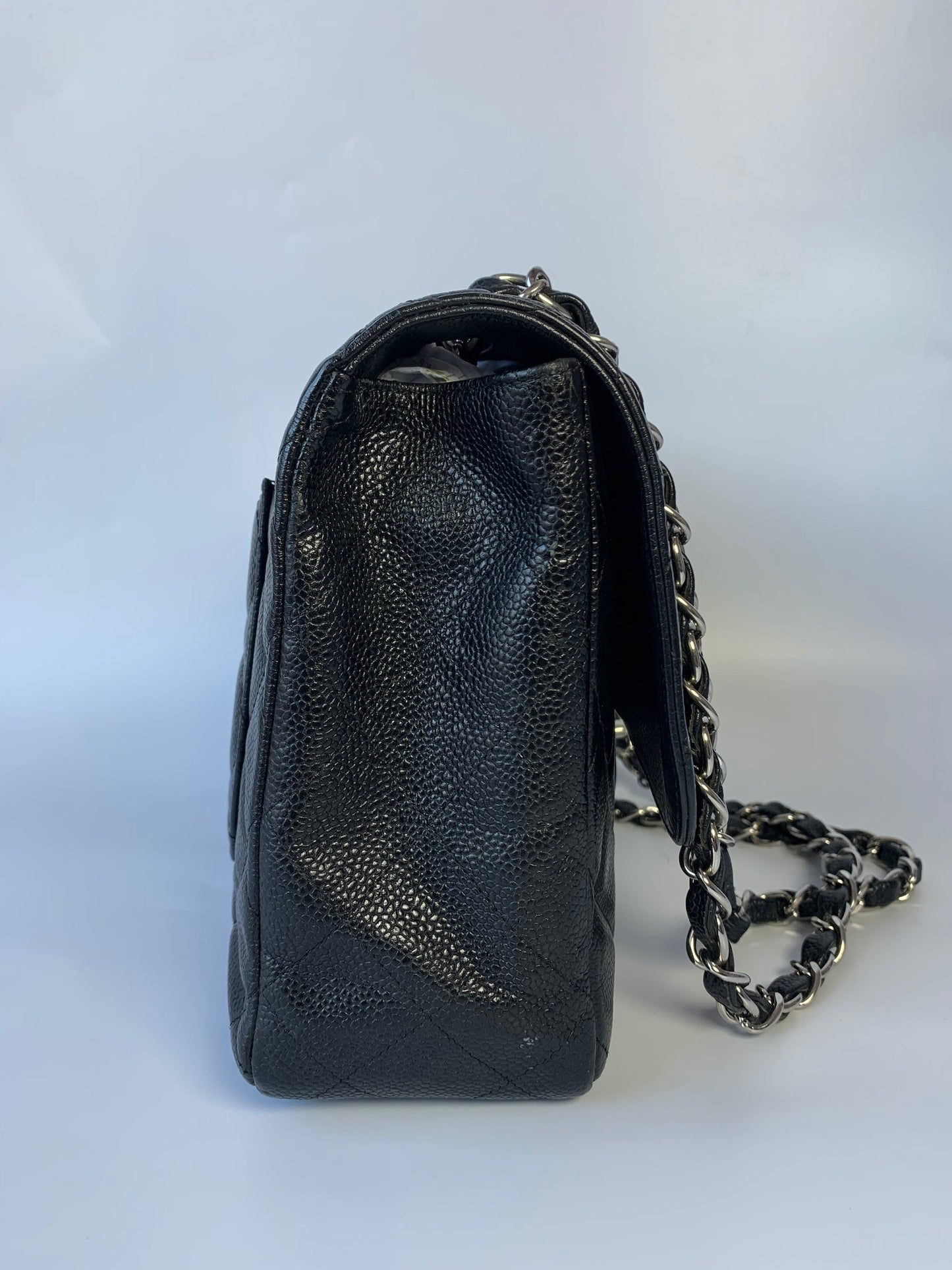 Chanel Classic Flap Jumbo/Large Black Caviar Leather