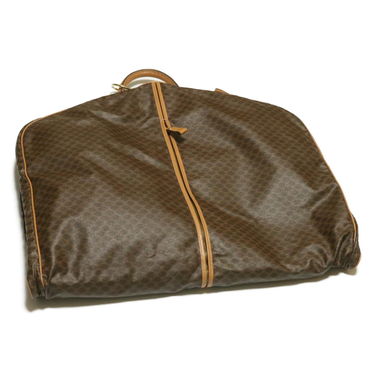 Luxury CELINE Macadam Canvas Garment Cover Brown PVC Leather  18226