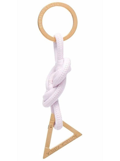 Luxury Bottega Veneta Triangle Nappa Key Holder White
