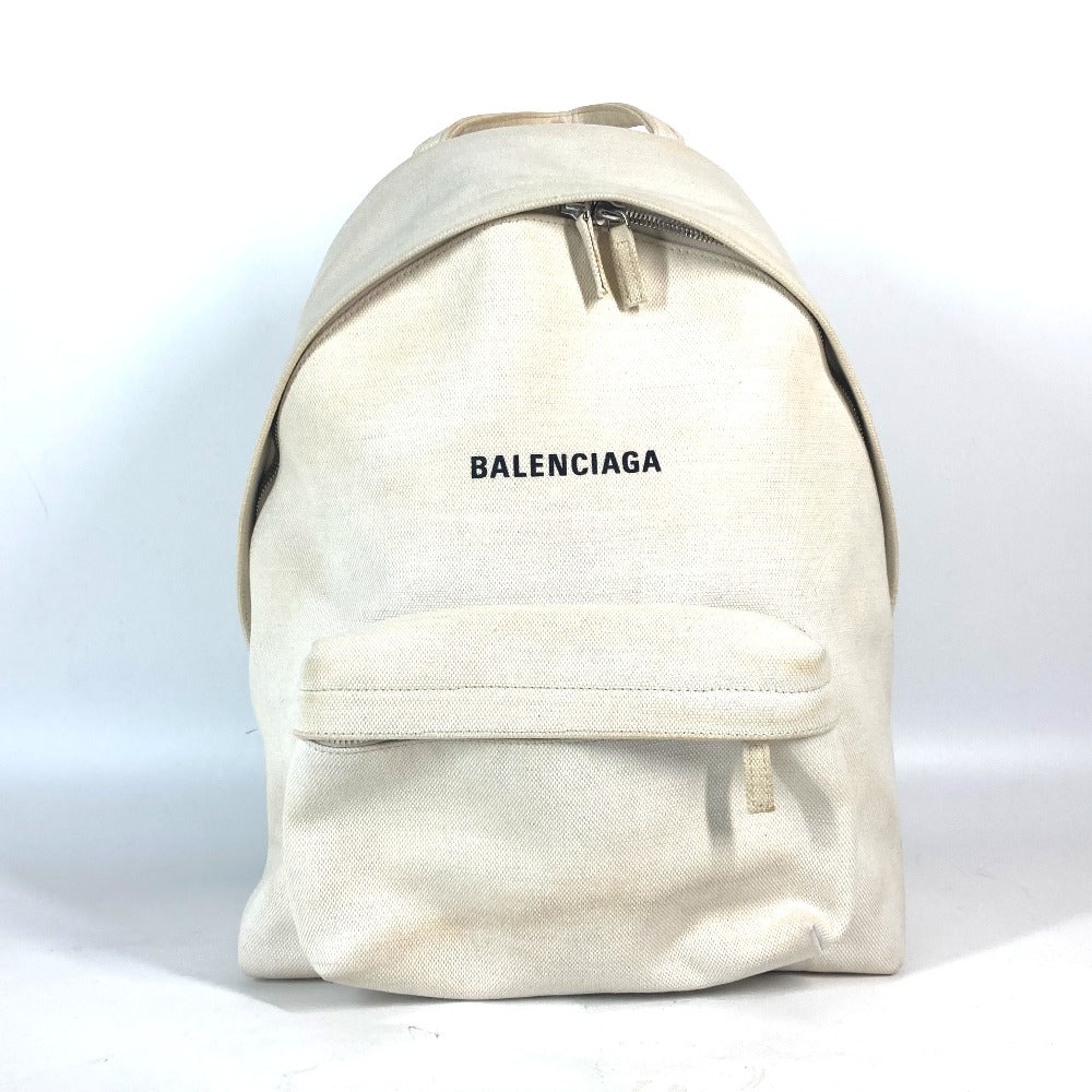 BALENCIAGA Backpack 552374 canvas white Everyday logo
