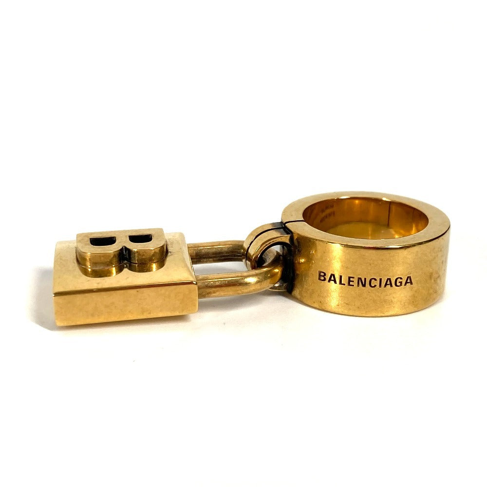 BALENCIAGA Ring metal gold Padlock logo 52