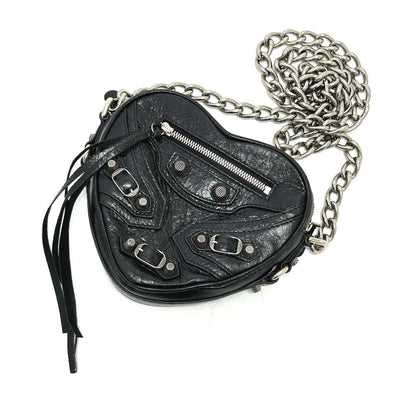 BALENCIAGA Shoulder Bag 722781 leather black Luca Goal Heart