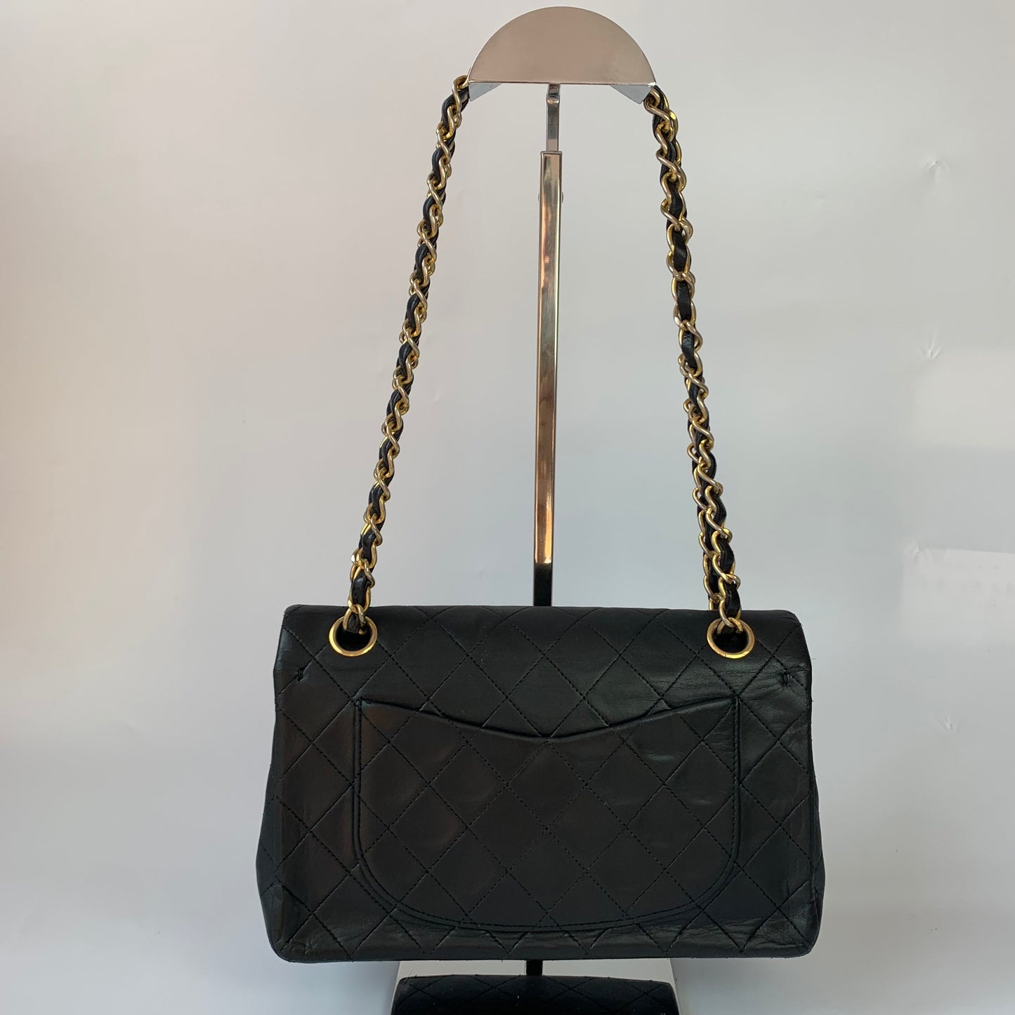 Chanel Classic Flap Vintage Black Lambskin Leather with 24k Gold Hardware, 1989-1991