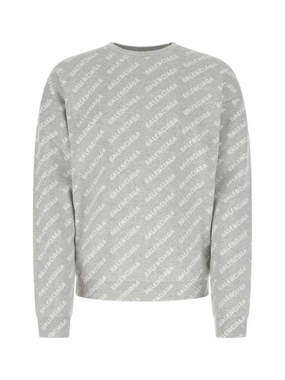Luxury Balenciaga Trending 2025 Wool Over Logo Pattern Knit Sweatshirt Grey