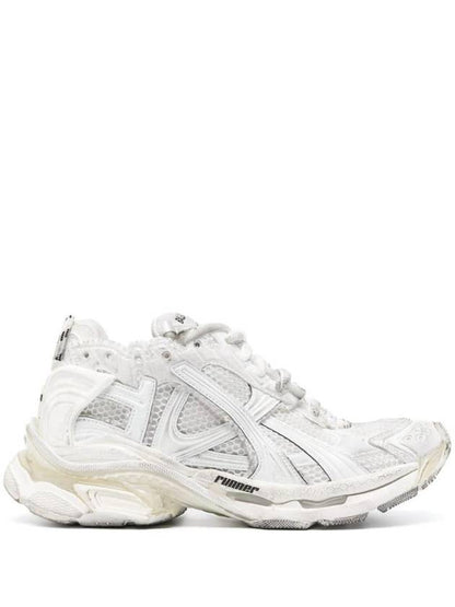 Luxury Balenciaga Trending 2025 Runner Embroidered Logo Low Top Sneakers White