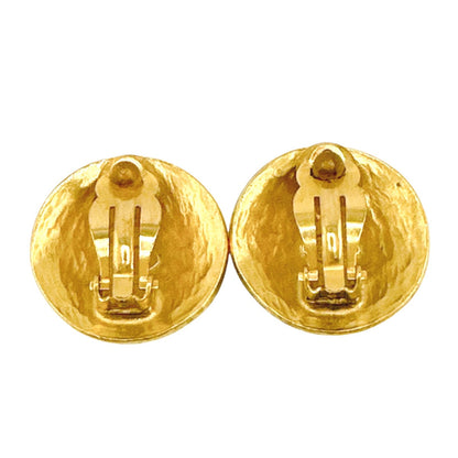 CHANEL Earring Gold Plated gold vintage COCO Mark