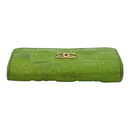 CHANEL Key case Key holder  leather green 6-key case Key holder Icon line Women