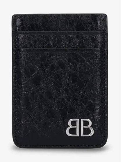 Luxury Balenciaga Trending 2025 Monaco Magnet Card Wallet Black