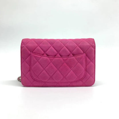 Chanel Wallet on Chain Classic Flap Fuchsia Caviar Leather