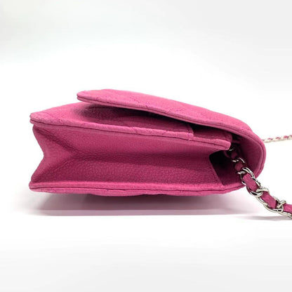 Chanel Wallet on Chain Classic Flap Fuchsia Caviar Leather