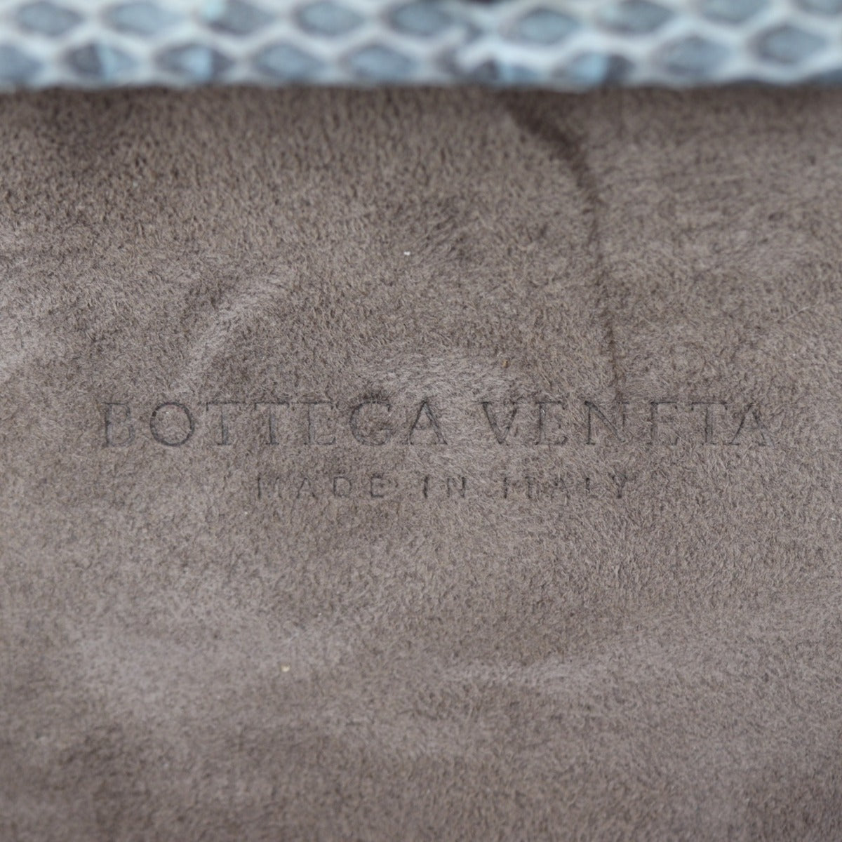 Bottega Veneta Knot Studded Python Trim Clutch