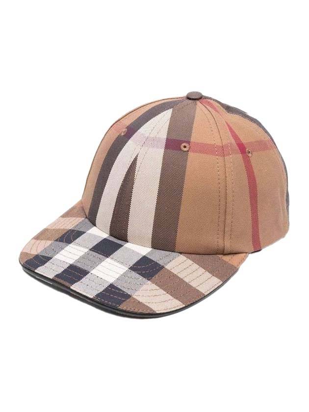 Luxury Burberry Logo Check Cotton Ball Cap Birch Brown