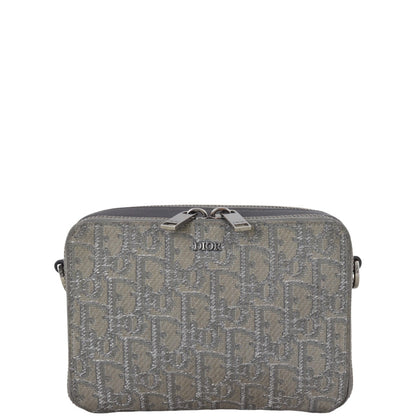 Dior Double Zip Pouch with Strap Oblique